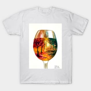 Autumn story in a glass of wine T-Shirt